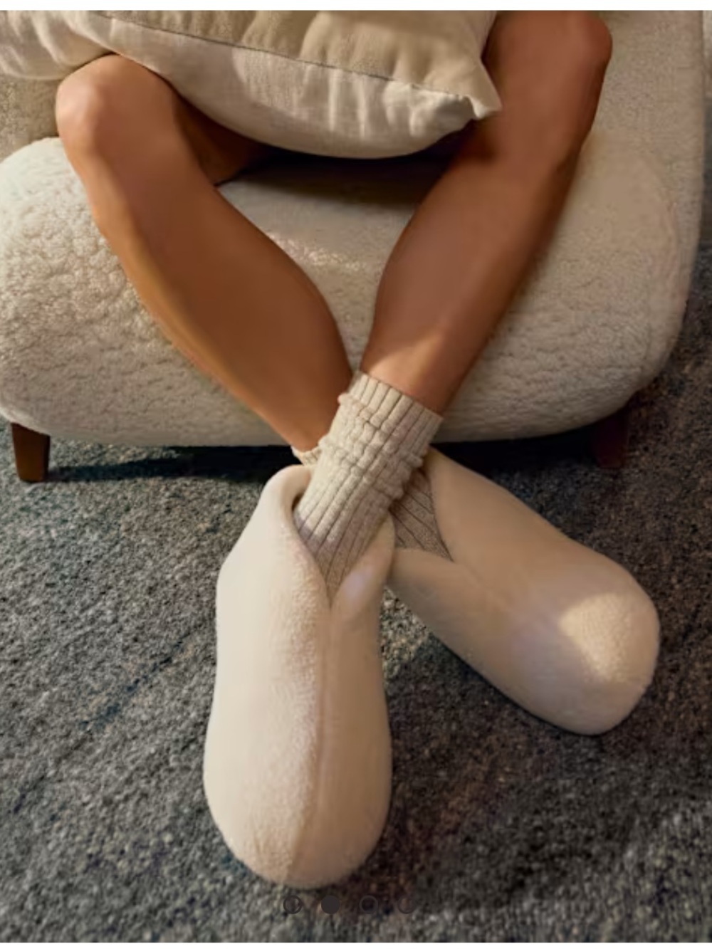 NEW BOMBAS Women’s Cabin Bootie Slippers in Alpine Cream Size 10